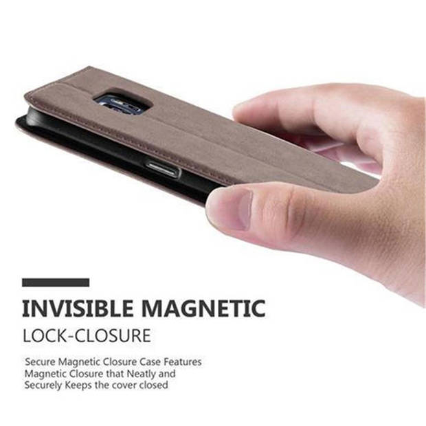 Cadorabo Hoesje geschikt voor Samsung Galaxy S6 EDGE in KOFFIE BRUIN - Beschermhoes Case magnetische sluiting Cover