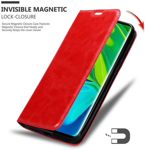 Cadorabo Hoesje geschikt voor Xiaomi Mi NOTE 10 in APPEL ROOD - Beschermhoes Case magnetische sluiting Cover