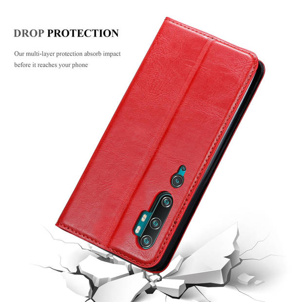 Cadorabo Hoesje geschikt voor Xiaomi Mi NOTE 10 in APPEL ROOD - Beschermhoes Case magnetische sluiting Cover