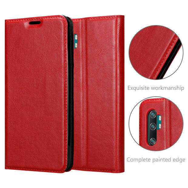 Cadorabo Hoesje geschikt voor Xiaomi Mi NOTE 10 in APPEL ROOD - Beschermhoes Case magnetische sluiting Cover