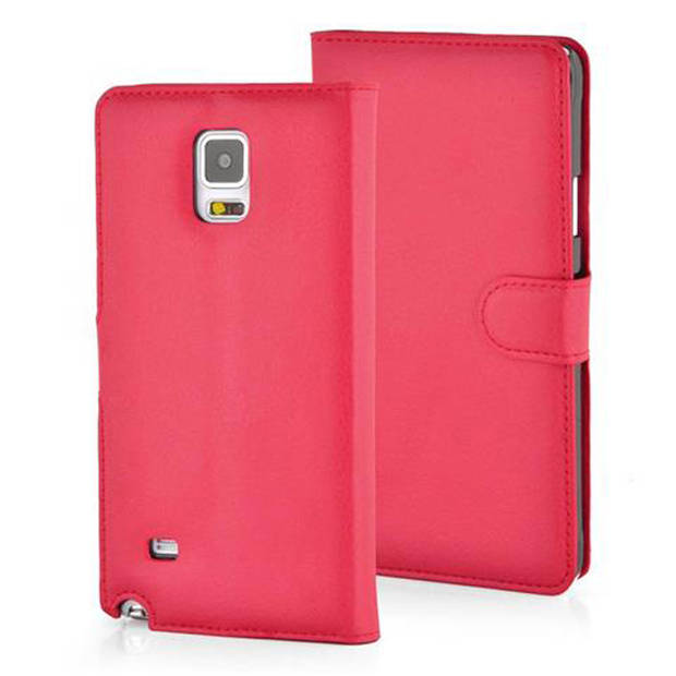 Cadorabo Hoesje geschikt voor Samsung Galaxy NOTE 4 in KARMIJN ROOD - Beschermhoes Cover magnetische sluiting Case