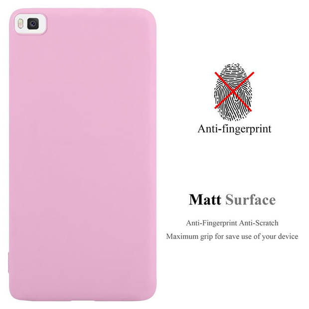 Cadorabo Hoesje geschikt voor Huawei P8 in CANDY ROZE - Beschermhoes TPU silicone Case Cover