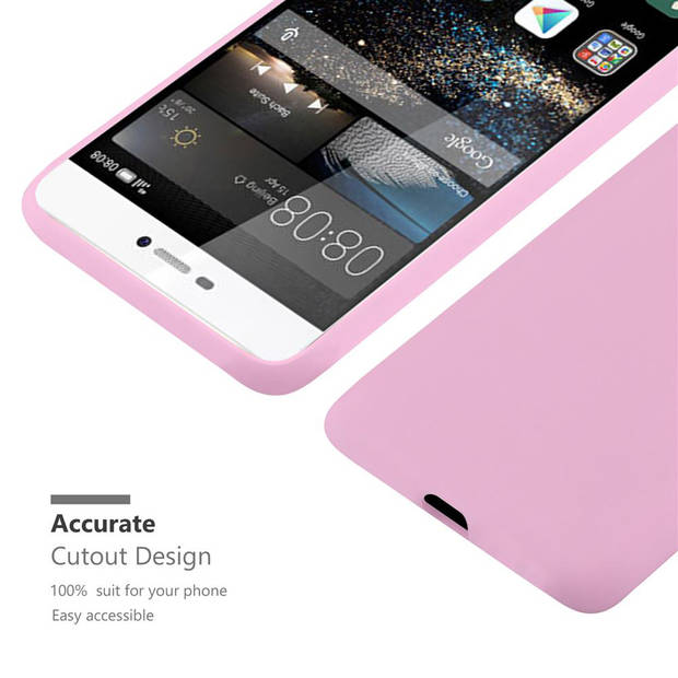 Cadorabo Hoesje geschikt voor Huawei P8 in CANDY ROZE - Beschermhoes TPU silicone Case Cover