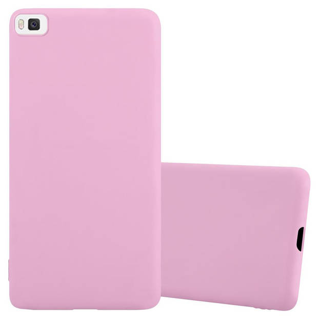 Cadorabo Hoesje geschikt voor Huawei P8 in CANDY ROZE - Beschermhoes TPU silicone Case Cover