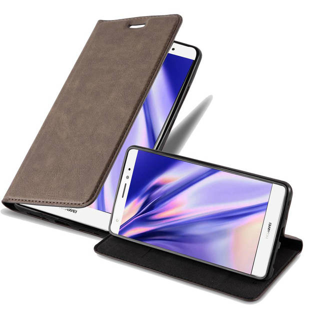 Cadorabo Hoesje geschikt voor Huawei MATE S in KOFFIE BRUIN - Beschermhoes Case magnetische sluiting Cover