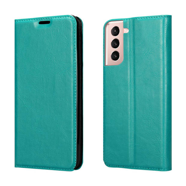 Cadorabo Hoesje geschikt voor Samsung Galaxy S21 PLUS in BENZINE TURKOOIS - Beschermhoes Case magnetische sluiting Cover