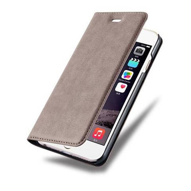 Cadorabo Hoesje geschikt voor Apple iPhone 6 / 6S in KOFFIE BRUIN - Beschermhoes Case magnetische sluiting Cover