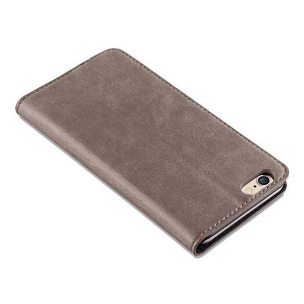 Cadorabo Hoesje geschikt voor Apple iPhone 6 / 6S in KOFFIE BRUIN - Beschermhoes Case magnetische sluiting Cover