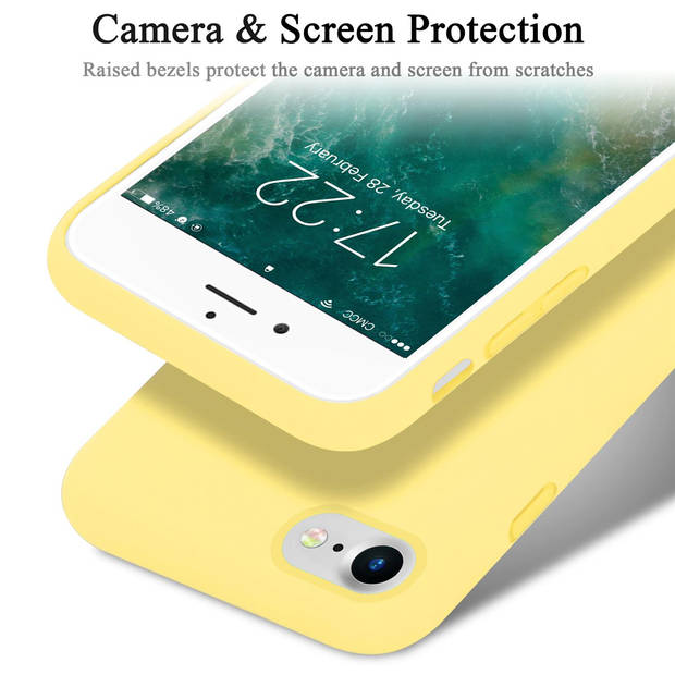 Cadorabo Hoesje geschikt voor Apple iPhone 7 / 7S / 8 / SE 2020 Case in LIQUID GEEL - Beschermhoes TPU silicone Cover
