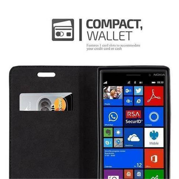 Cadorabo Hoesje geschikt voor Nokia Lumia 830 in KOFFIE BRUIN - Beschermhoes Case magnetische sluiting Cover