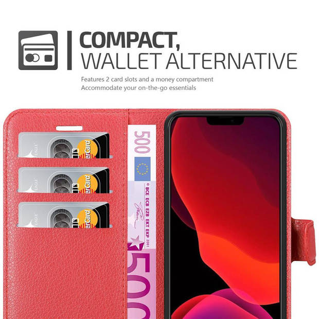 Cadorabo Hoesje geschikt voor Apple iPhone 12 PRO MAX in KARMIJN ROOD - Beschermhoes Cover magnetische sluiting Case