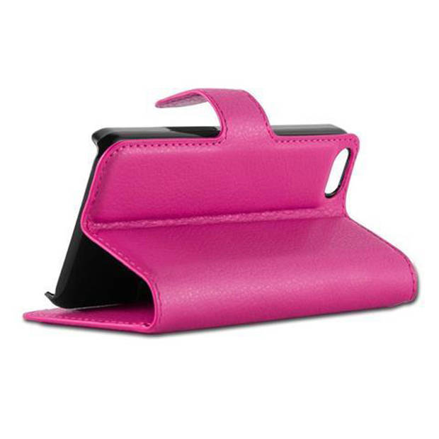 Cadorabo Hoesje geschikt voor Apple iPhone 5 / 5S / SE 2016 in KERSEN ROZE - Beschermhoes Cover magnetische sluiting