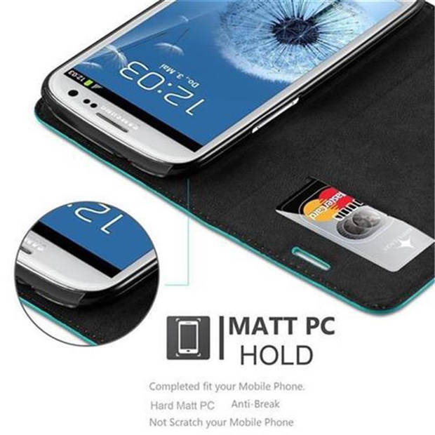 Cadorabo Hoesje geschikt voor Samsung Galaxy S3 / S3 NEO in BENZINE TURKOOIS - Beschermhoes Case magnetische sluiting