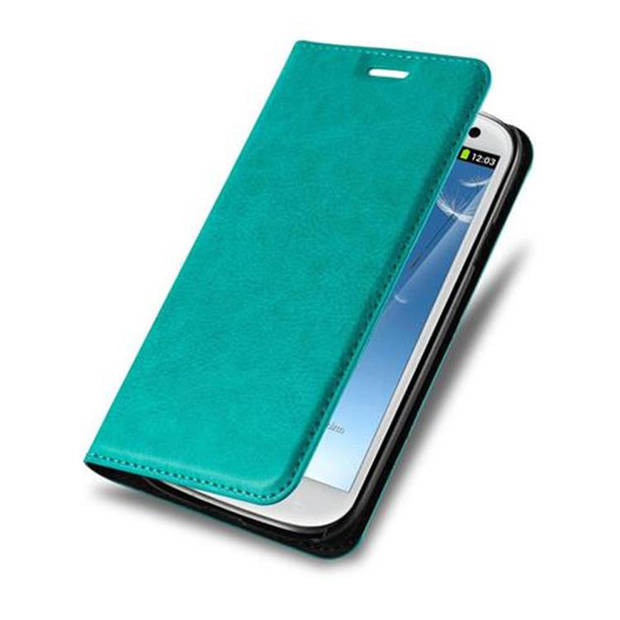 Cadorabo Hoesje geschikt voor Samsung Galaxy S3 / S3 NEO in BENZINE TURKOOIS - Beschermhoes Case magnetische sluiting