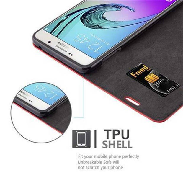 Cadorabo Hoesje geschikt voor Samsung Galaxy A7 2016 in APPEL ROOD - Beschermhoes Case magnetische sluiting Cover