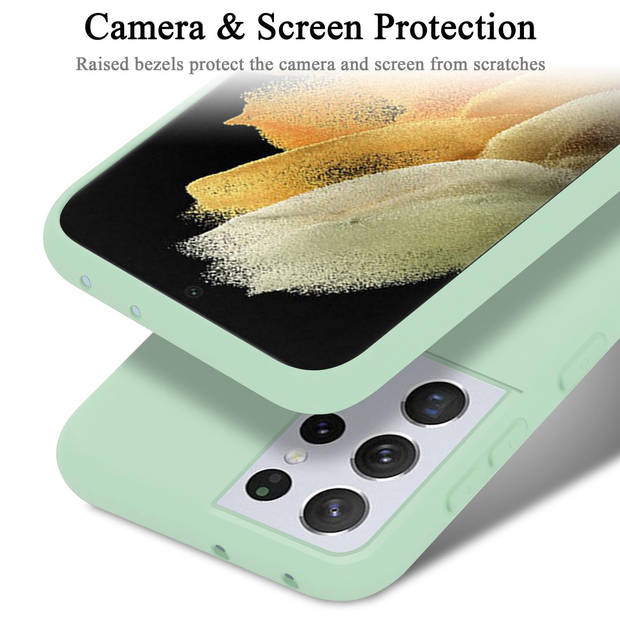 Cadorabo Hoesje geschikt voor Samsung Galaxy S21 ULTRA Case in LIQUID LICHT GROEN - Beschermhoes TPU silicone Cover