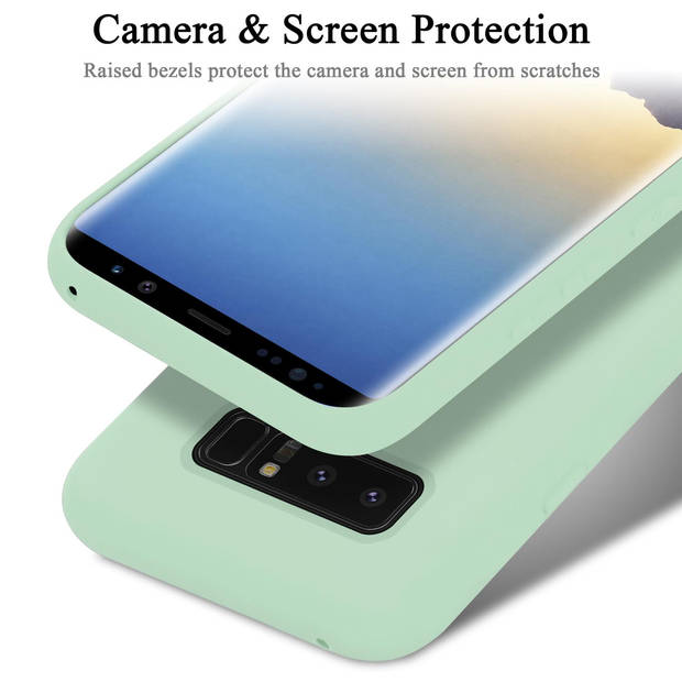 Cadorabo Hoesje geschikt voor Samsung Galaxy NOTE 8 Case in LIQUID LICHT GROEN - Beschermhoes TPU silicone Cover