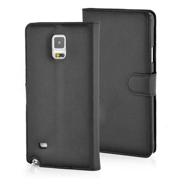 Cadorabo Hoesje geschikt voor Samsung Galaxy NOTE 4 in PHANTOM ZWART - Beschermhoes Cover magnetische sluiting Case