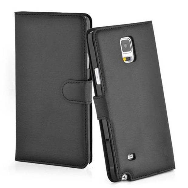 Cadorabo Hoesje geschikt voor Samsung Galaxy NOTE 4 in PHANTOM ZWART - Beschermhoes Cover magnetische sluiting Case