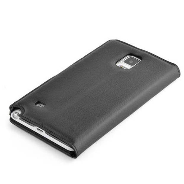 Cadorabo Hoesje geschikt voor Samsung Galaxy NOTE 4 in PHANTOM ZWART - Beschermhoes Cover magnetische sluiting Case