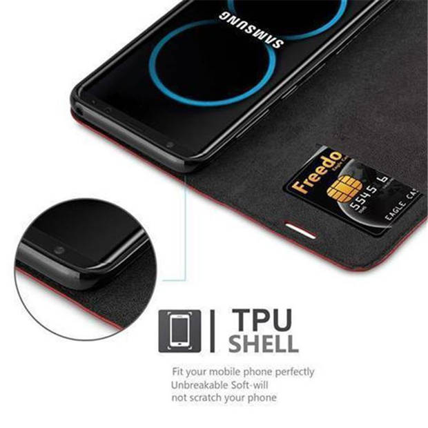 Cadorabo Hoesje geschikt voor Samsung Galaxy S8 in APPEL ROOD - Beschermhoes Case magnetische sluiting Cover