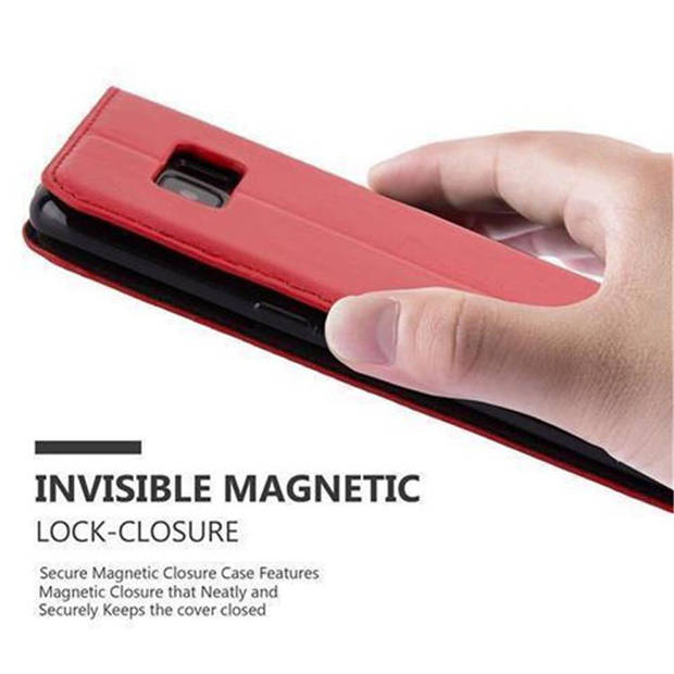 Cadorabo Hoesje geschikt voor Samsung Galaxy S8 in APPEL ROOD - Beschermhoes Case magnetische sluiting Cover