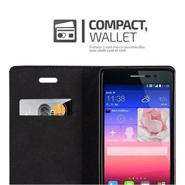 Cadorabo Hoesje geschikt voor Huawei ASCEND P7 in KOFFIE BRUIN - Beschermhoes Case magnetische sluiting Cover