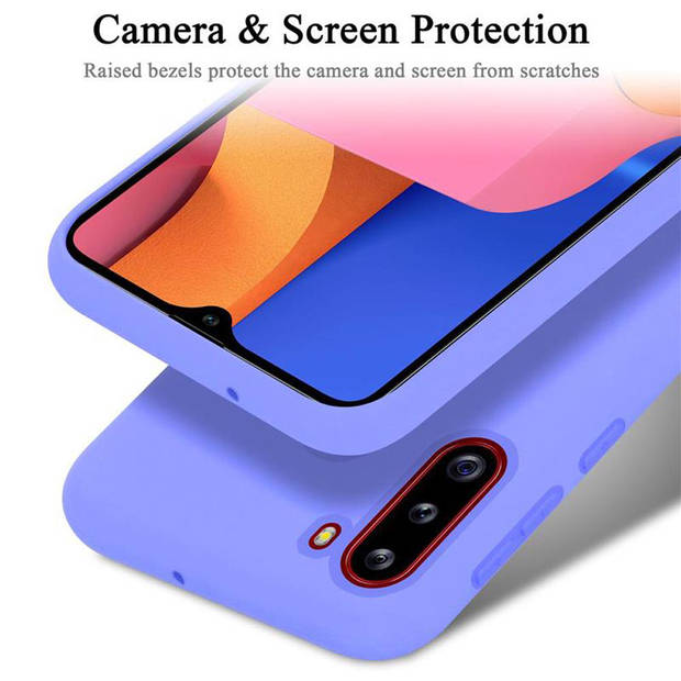 Cadorabo Hoesje geschikt voor Samsung Galaxy A21 Case in LIQUID LICHT PAARS - Beschermhoes TPU silicone Cover