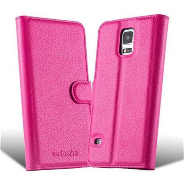 Cadorabo Hoesje geschikt voor Samsung Galaxy S5 / S5 NEO in KERSEN ROZE - Beschermhoes Cover magnetische sluiting Case