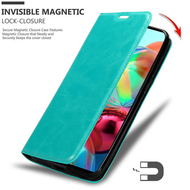 Cadorabo Hoesje geschikt voor Samsung Galaxy A72 4G / 5G in BENZINE TURKOOIS - Beschermhoes Case magnetische sluiting