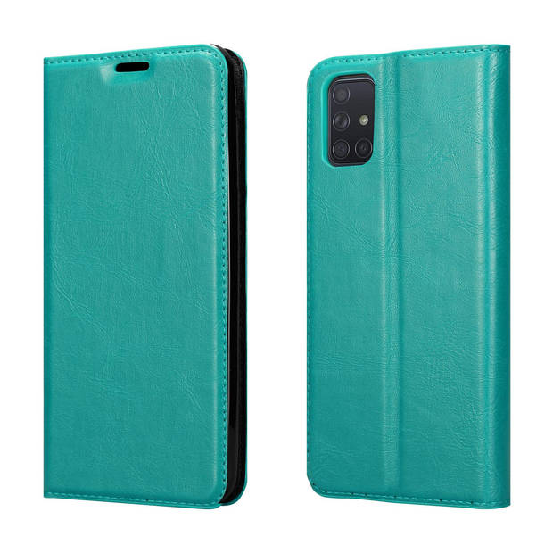 Cadorabo Hoesje geschikt voor Samsung Galaxy A72 4G / 5G in BENZINE TURKOOIS - Beschermhoes Case magnetische sluiting