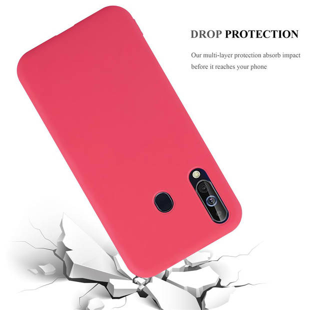 Cadorabo Hoesje geschikt voor Samsung Galaxy A60 / M40 in CANDY ROOD - Beschermhoes TPU silicone Case Cover