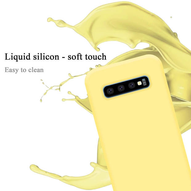 Cadorabo Hoesje geschikt voor Samsung Galaxy S10 PLUS Case in LIQUID GEEL - Beschermhoes TPU silicone Cover