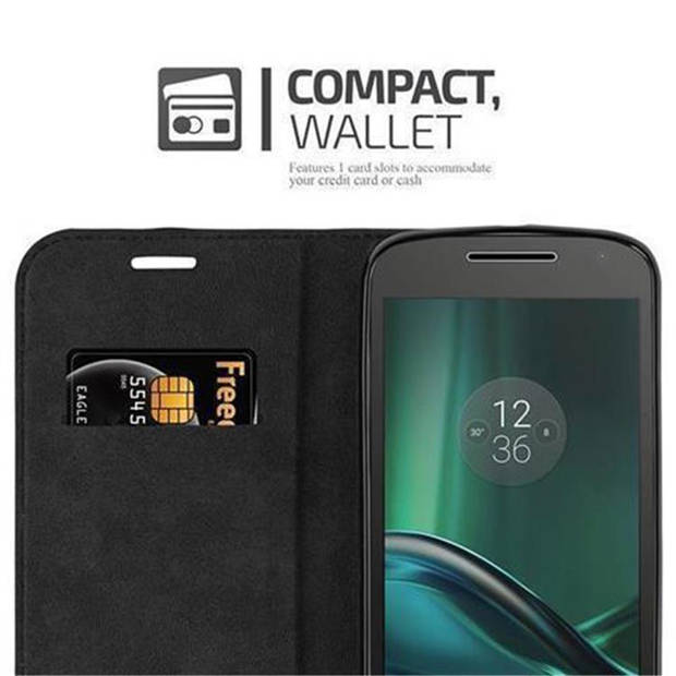 Cadorabo Hoesje geschikt voor Motorola MOTO G4 / G4 PLUS in CAPPUCCINO BRUIN - Beschermhoes Case magnetische sluiting