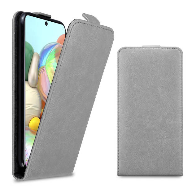 Cadorabo Hoesje geschikt voor Samsung Galaxy A71 4G in TITANIUM GRIJS - Beschermhoes Flip Case Cover magnetische