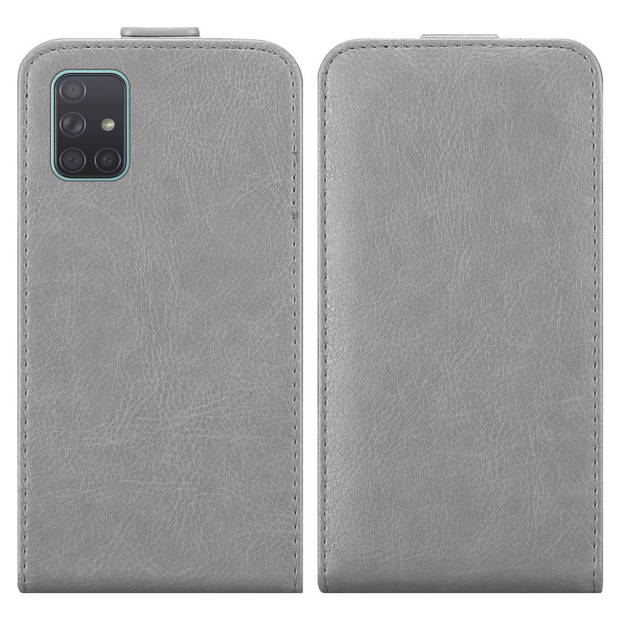 Cadorabo Hoesje geschikt voor Samsung Galaxy A71 4G in TITANIUM GRIJS - Beschermhoes Flip Case Cover magnetische