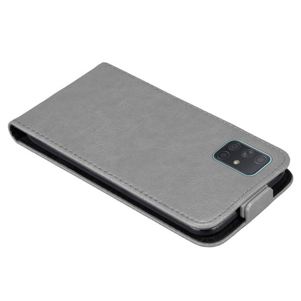 Cadorabo Hoesje geschikt voor Samsung Galaxy A71 4G in TITANIUM GRIJS - Beschermhoes Flip Case Cover magnetische