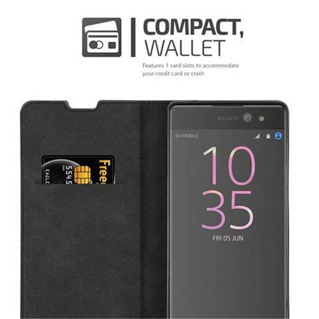 Cadorabo Hoesje geschikt voor Sony Xperia XA ULTRA in ZWARTE NACHT - Beschermhoes Case magnetische sluiting Cover