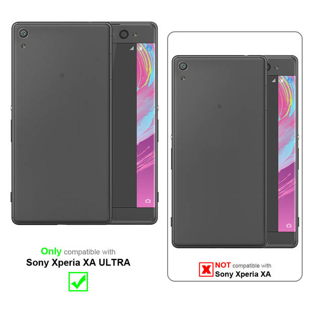 Cadorabo Hoesje geschikt voor Sony Xperia XA ULTRA in ZWARTE NACHT - Beschermhoes Flip Case Cover magnetische sluiting