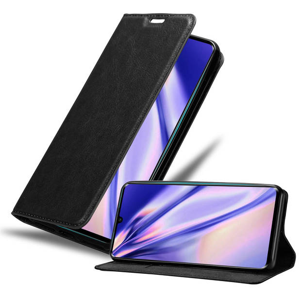 Cadorabo Hoesje geschikt voor Xiaomi Mi NOTE 10 in ZWARTE NACHT - Beschermhoes Case magnetische sluiting Cover