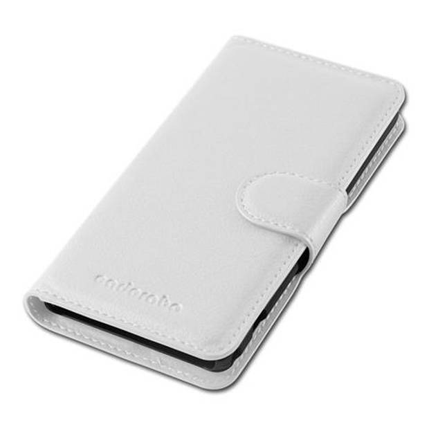 Cadorabo Hoesje geschikt voor Sony Xperia Z1 COMPACT in ARCTISCH WIT - Beschermhoes Cover magnetische sluiting Case