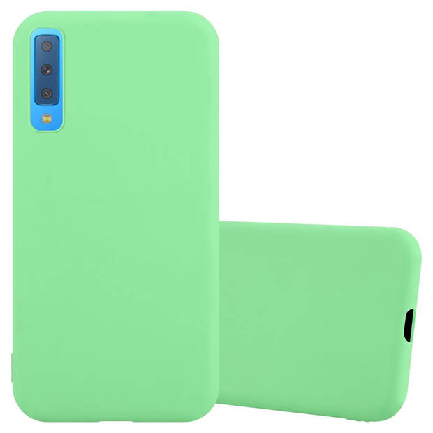 Cadorabo Hoesje geschikt voor Samsung Galaxy A7 2018 in CANDY PASTEL GROEN - Beschermhoes TPU silicone Case Cover