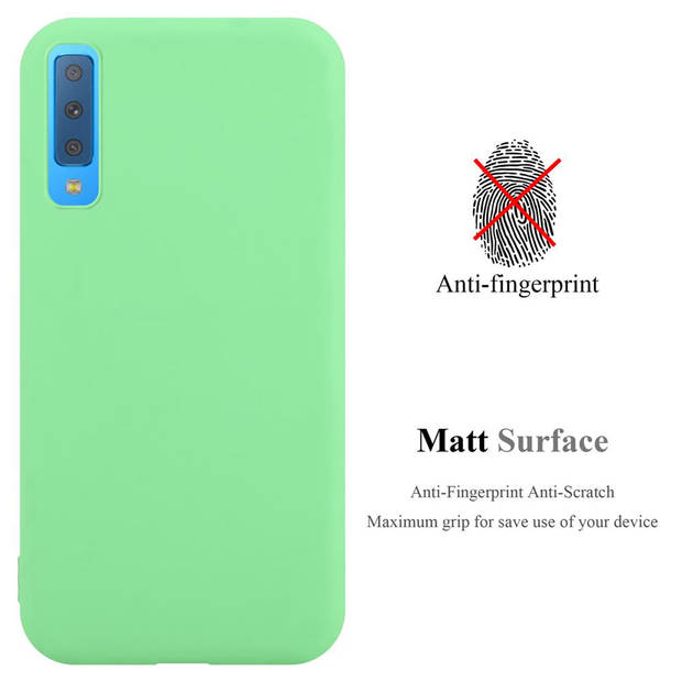 Cadorabo Hoesje geschikt voor Samsung Galaxy A7 2018 in CANDY PASTEL GROEN - Beschermhoes TPU silicone Case Cover