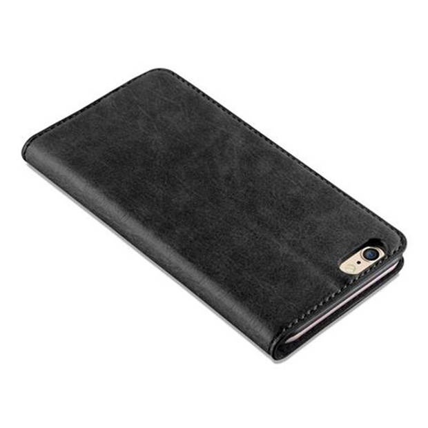 Cadorabo Hoesje geschikt voor Apple iPhone 6 / 6S in ZWARTE NACHT - Beschermhoes Case magnetische sluiting Cover