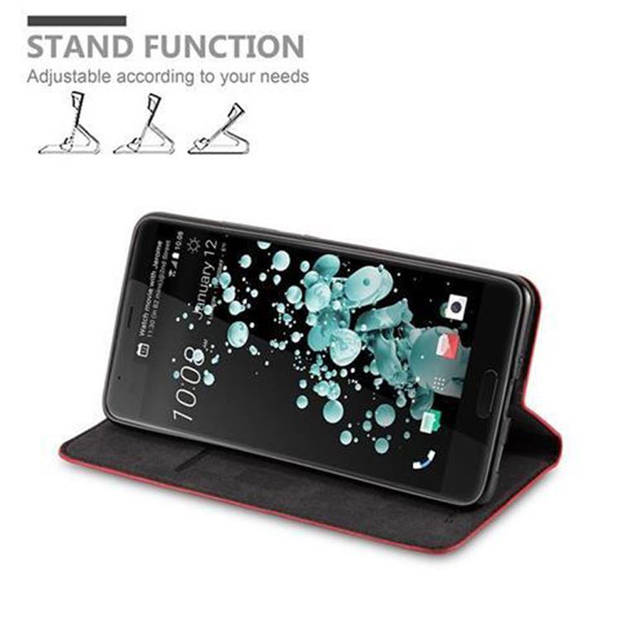 Cadorabo Hoesje geschikt voor HTC U ULTRA in APPEL ROOD - Beschermhoes Case magnetische sluiting Cover