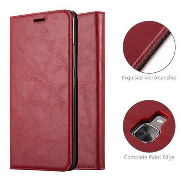 Cadorabo Hoesje geschikt voor HTC U ULTRA in APPEL ROOD - Beschermhoes Case magnetische sluiting Cover