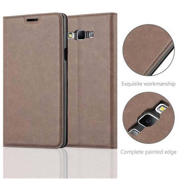 Cadorabo Hoesje geschikt voor Samsung Galaxy A7 2015 in KOFFIE BRUIN - Beschermhoes Case magnetische sluiting Cover