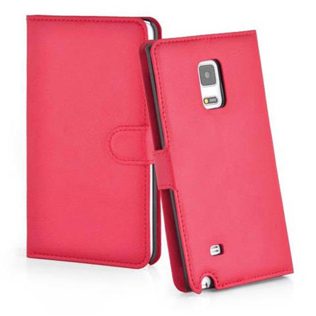 Cadorabo Hoesje geschikt voor Samsung Galaxy NOTE EDGE in KARMIJN ROOD - Beschermhoes Cover magnetische sluiting Case