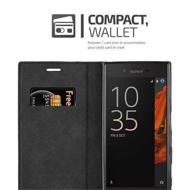 Cadorabo Hoesje geschikt voor Sony Xperia X COMPACT in KOFFIE BRUIN - Beschermhoes Case magnetische sluiting Cover