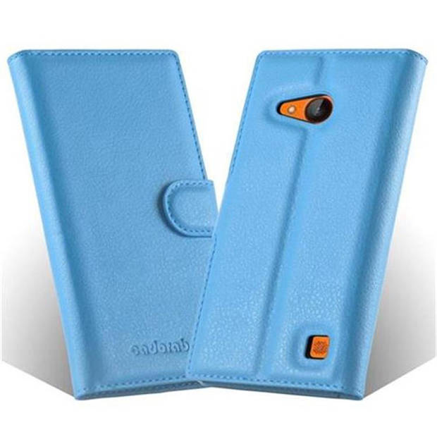 Cadorabo Hoesje geschikt voor Nokia Lumia 730 in PASTEL BLAUW - Beschermhoes Cover magnetische sluiting Case